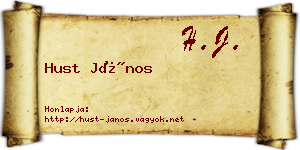 Hust János névjegykártya